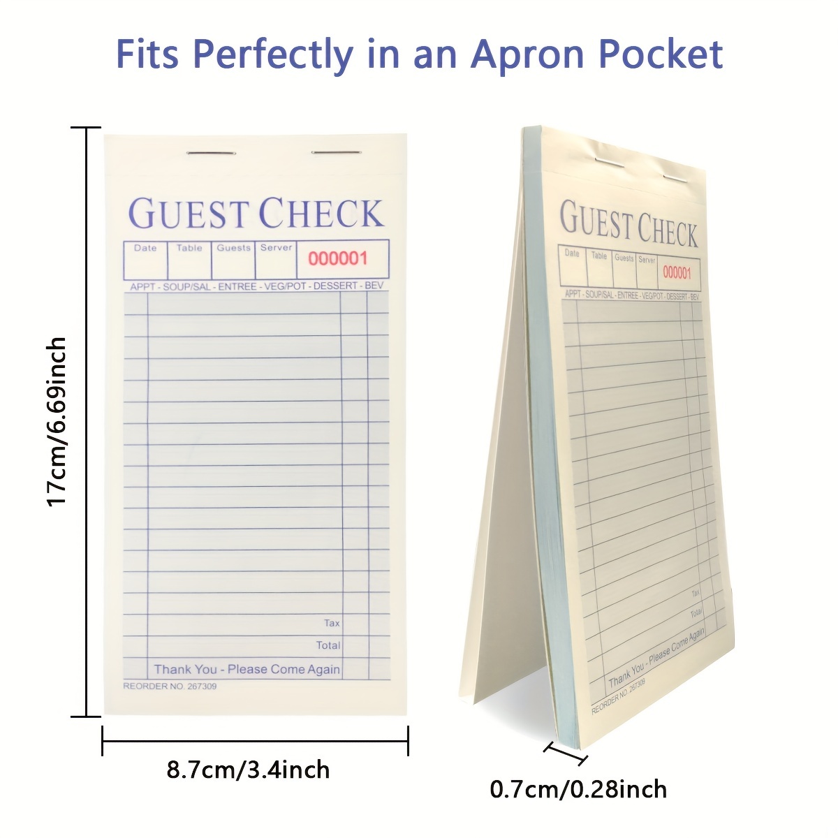 Guest Checks For Servers Note Pads With Carbonless Copy - Temu