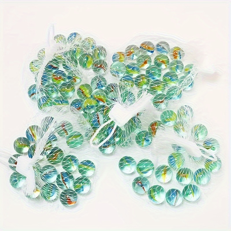 Premium Blue Mixed Color Flat Glass Marbles Bag Perfect For - Temu