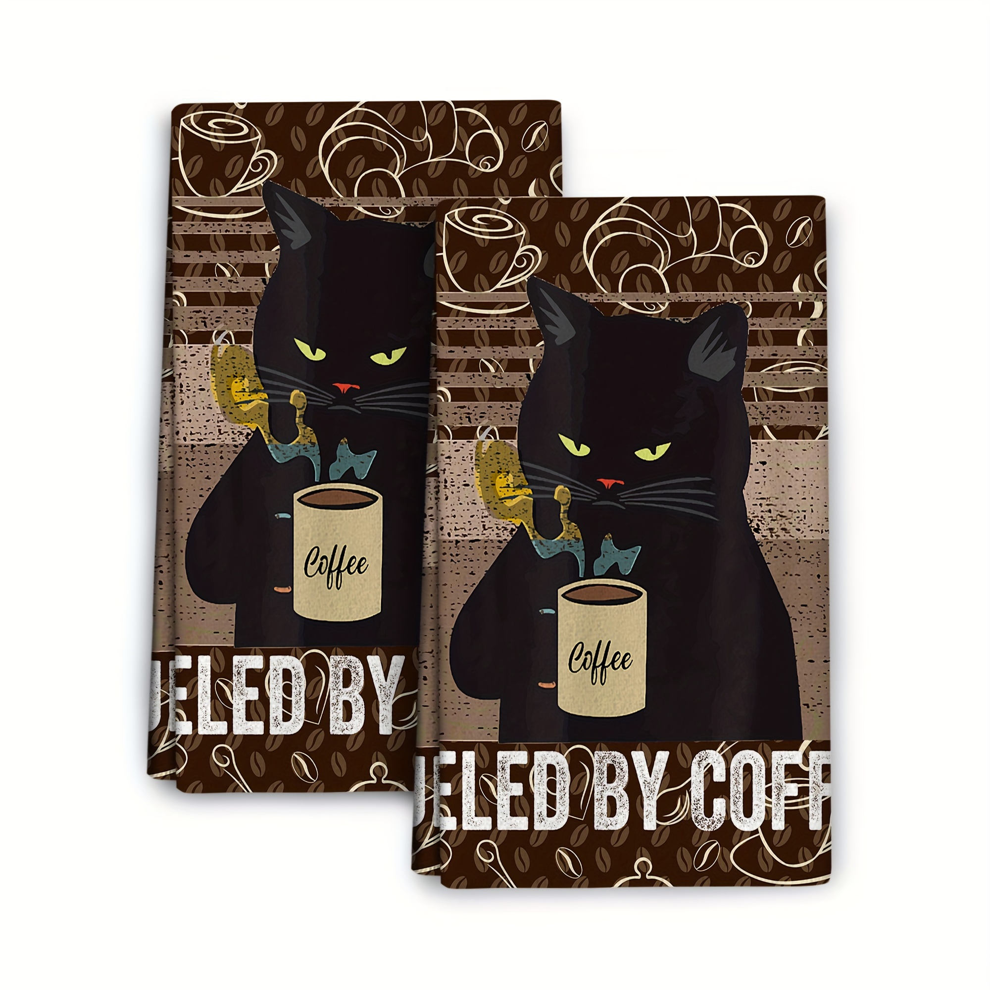 Hand Towels Cute Black Cat Dishcloth Modern Simple Style - Temu