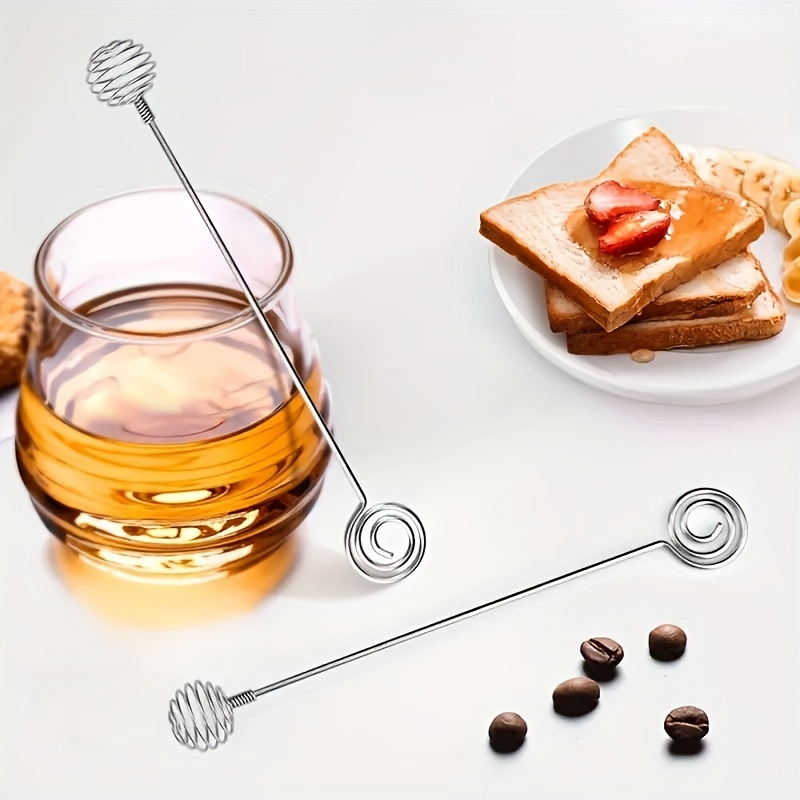 Agitateur de mélange de miel en bois, 2pcs 6 pouces Honey Dipper Sticks  Honey Spoon