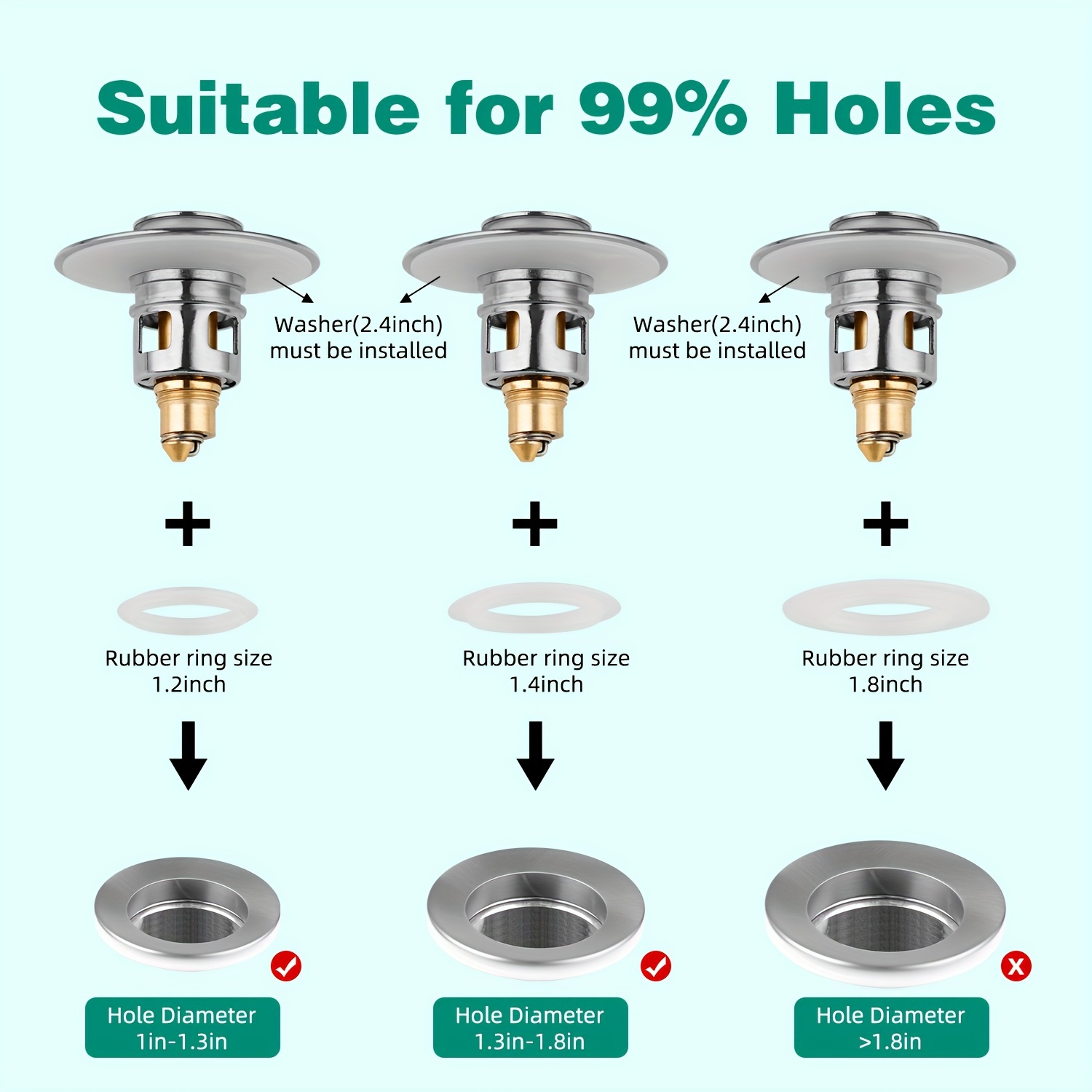 Replacement Washers for Plugs and Pop Up Plugs