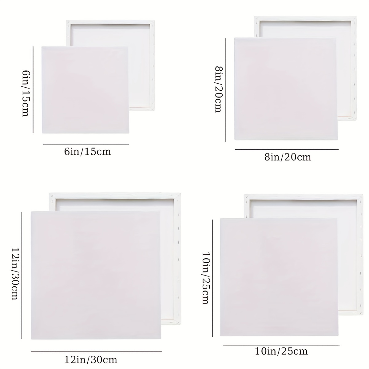 Canvases For Painting,, Blank White Stretched Canvas Bulk, 100% Cotton  Canvas, Art Supplies For Adults And Teens, Acrylic Pouring And Oil Painting  - Temu