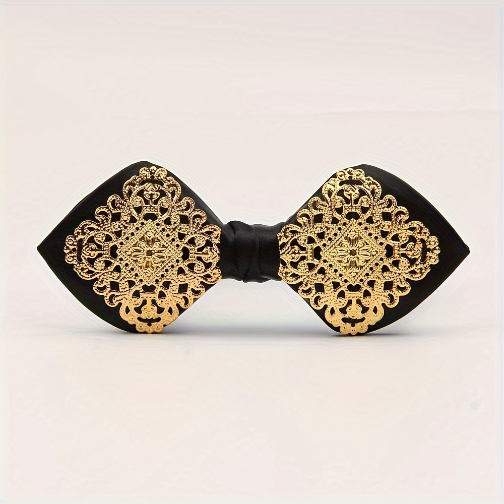 Image of Fashion Men's Court Style Hollow Bow Tie, Wedding Banquet Holiday Party Concert Bow