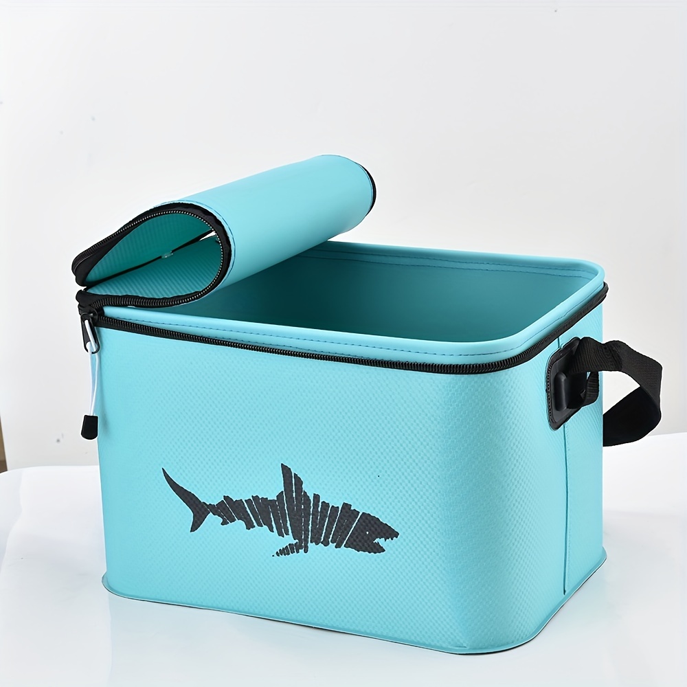 Blue Portable Eva Fishing Bag Collapsible Fishing Bucket - Temu Canada