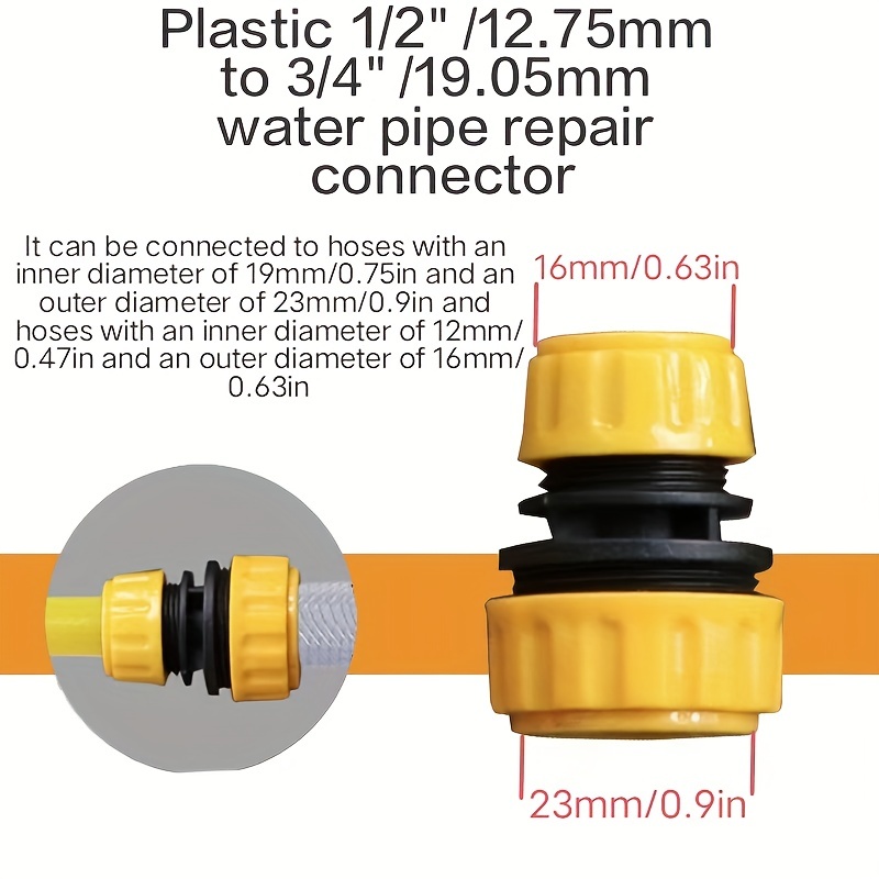 25mm to 16mm -Connecteur en T de tuyau d'arrosage de 1 à 3-4