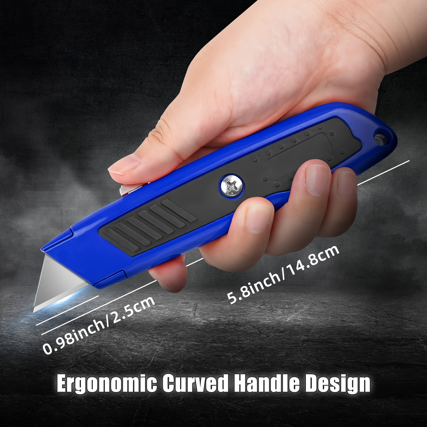 Box Cutter Utility Knife, Box Cutter Retractable, Rubber Handle Carpet Box  Cutters Box Cutter Knife, Heavy Duty Box Knife Razor Knife with 10PCS SK5  Blades 