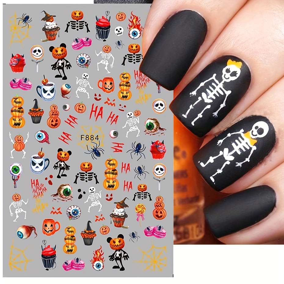 Halloween Nail Water Transfer Stickers,pumpkin Bat Ghost Spider Web Design  Nail Art Decals For Diy Or Nail Salons,self Adhesive Nail Art Supplies For  Women And Girls - Temu