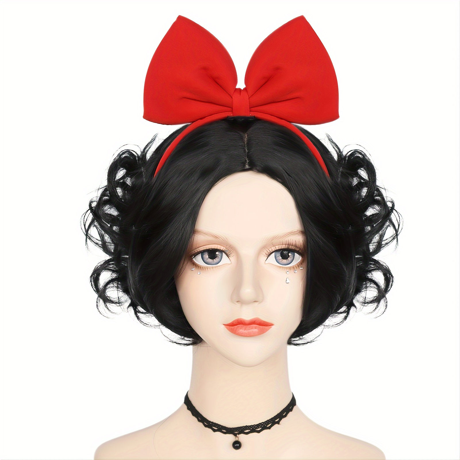 Black Synthetic Hair Bow Headband