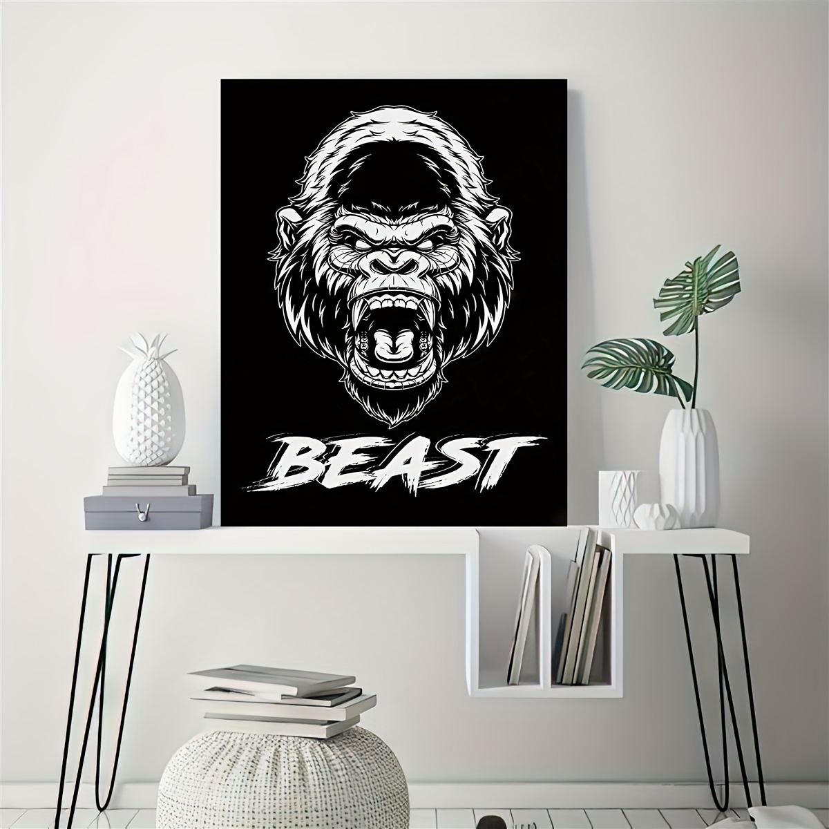 Strong ape gorilla gym workout bodybuilding fitness sport  Canvas