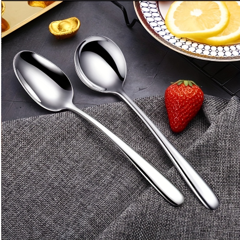 Multi Purpose Silicone Spoon Long Handle Rice Soup Spoon Mixing Dessert Ice  Cream Spoon Teaspoon Coffee Spoon Kitchen Tableware