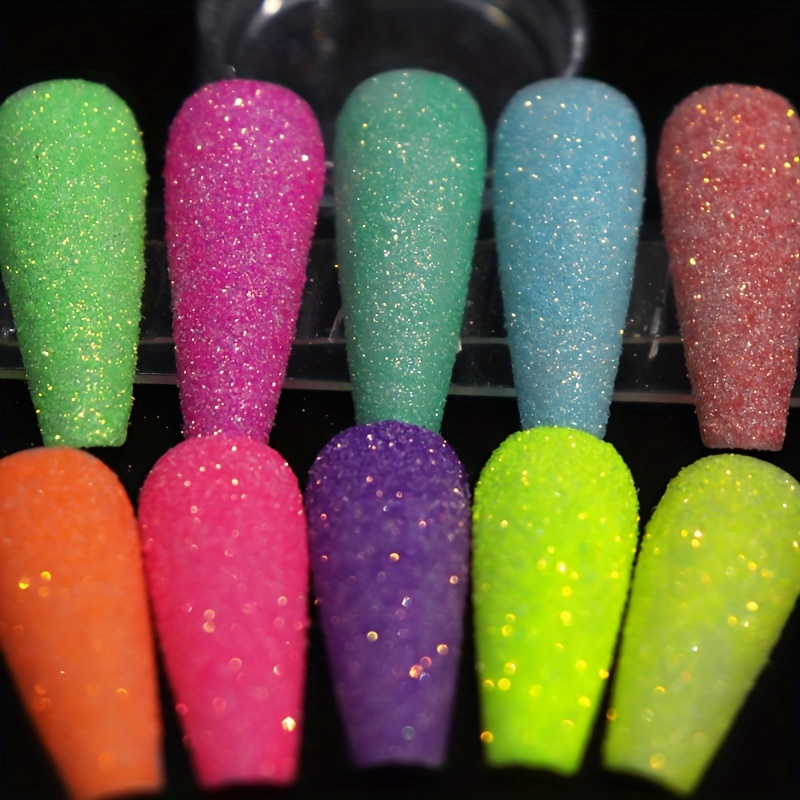 6 Colors Candy Nail Glitter Sparkly Sugar Dust Powder Pigment For