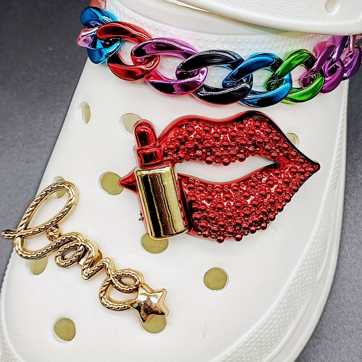 Stylish Lipstick Shoes Charms for Crocs Luxury Elegant Croc Shoes