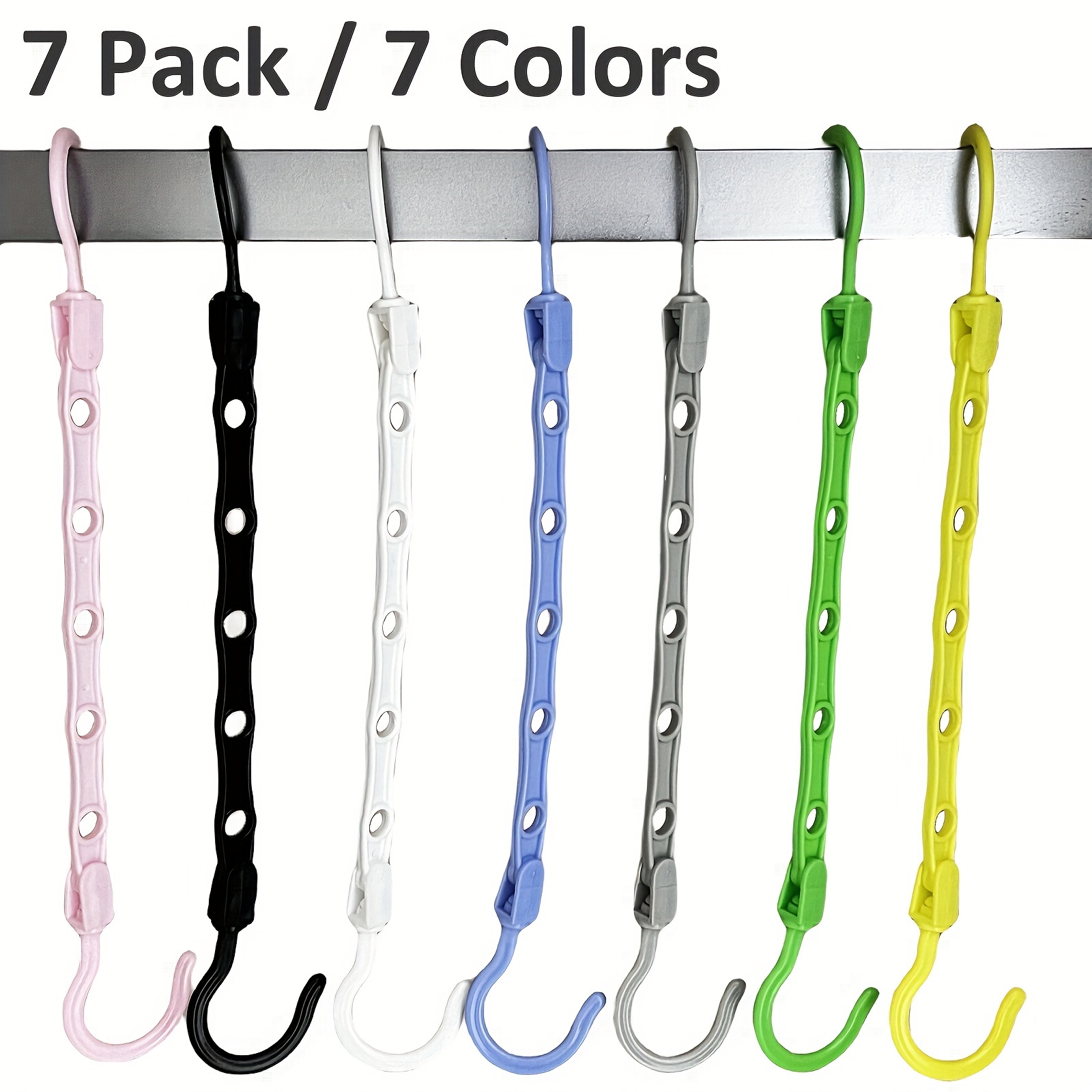Space Saving Hangers for Clothes - 6 in Pack, Multicolor, Heavy Duty  Plastic Hanger Organizer with 9 Holes for Closet - Multipurpose Essential  Space