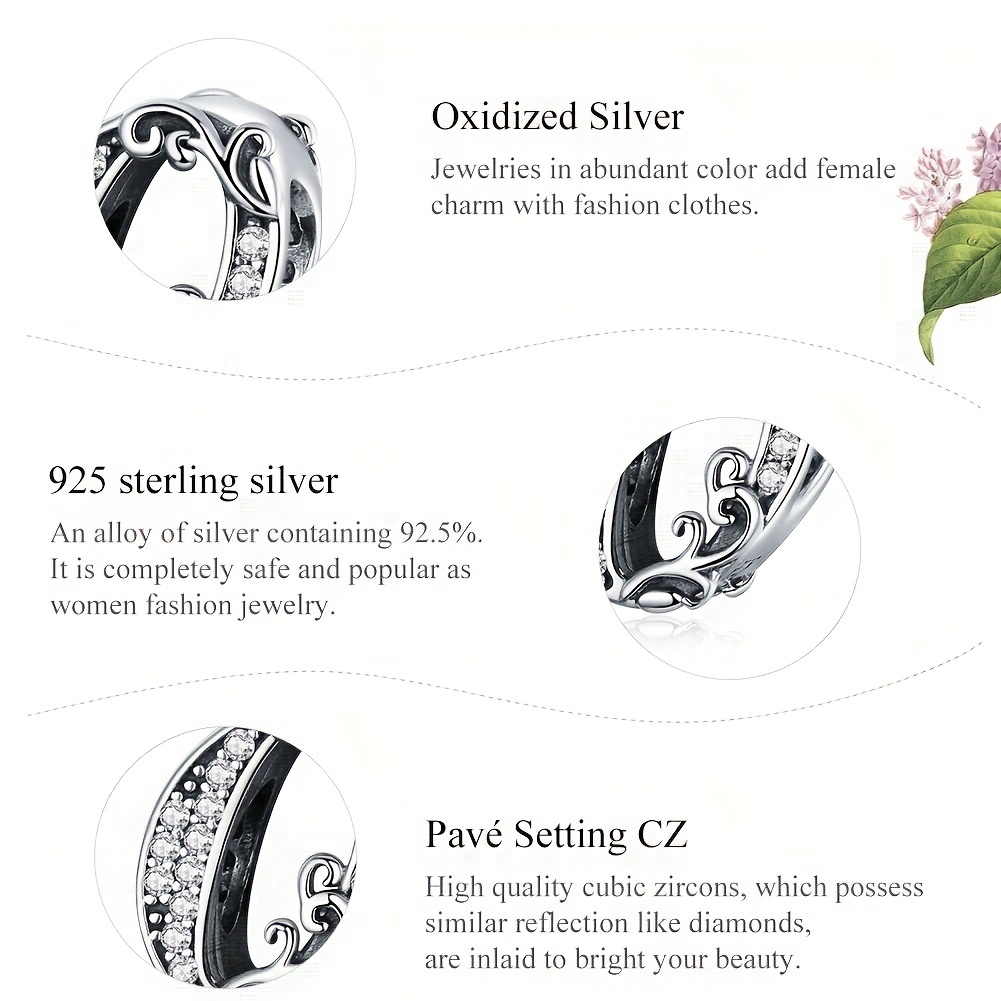 0-9 Arabic Number 925 Silver Bead Without Chain