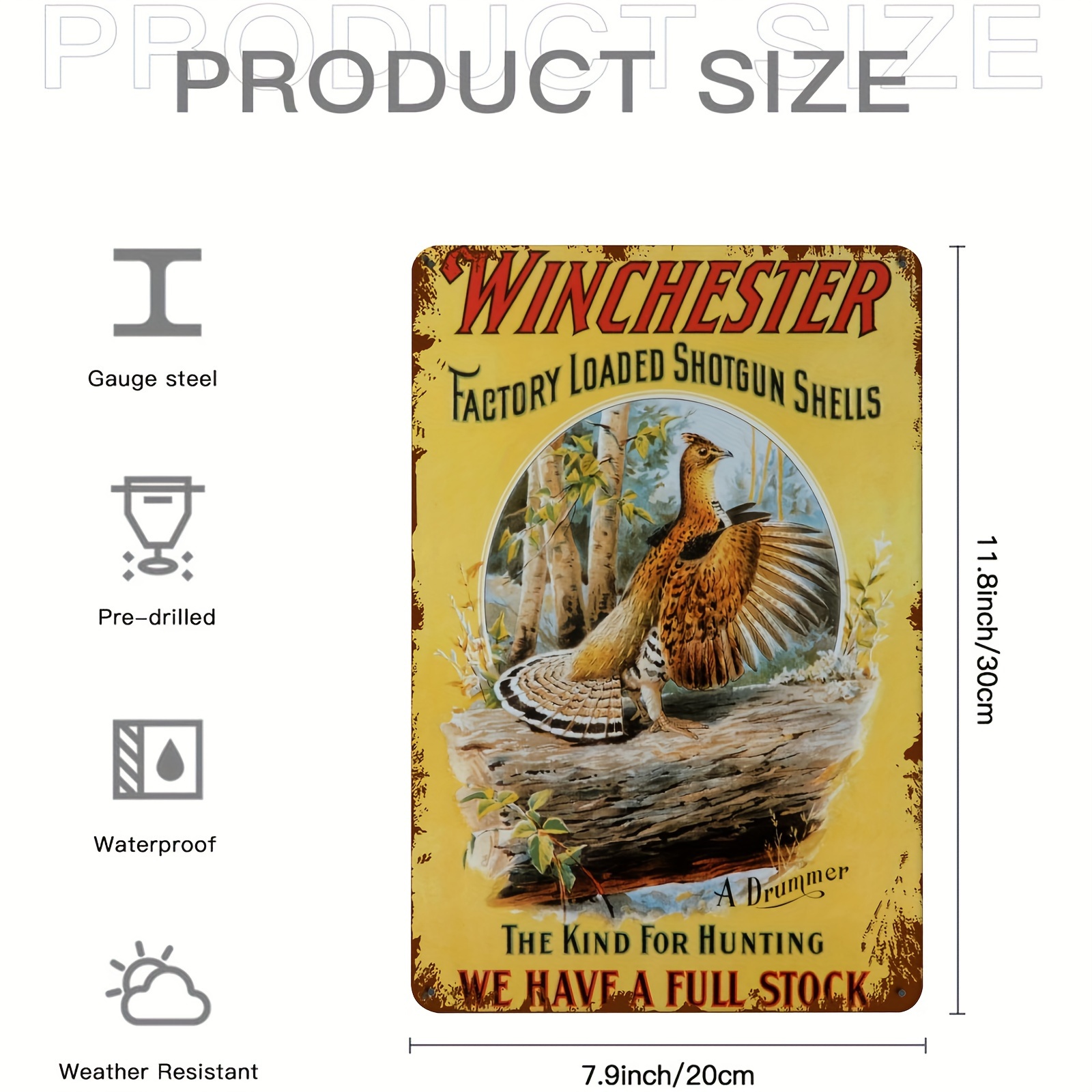 Retro Winchester Metal Sign Vintage Hunting Hunter Tin Sign - Temu