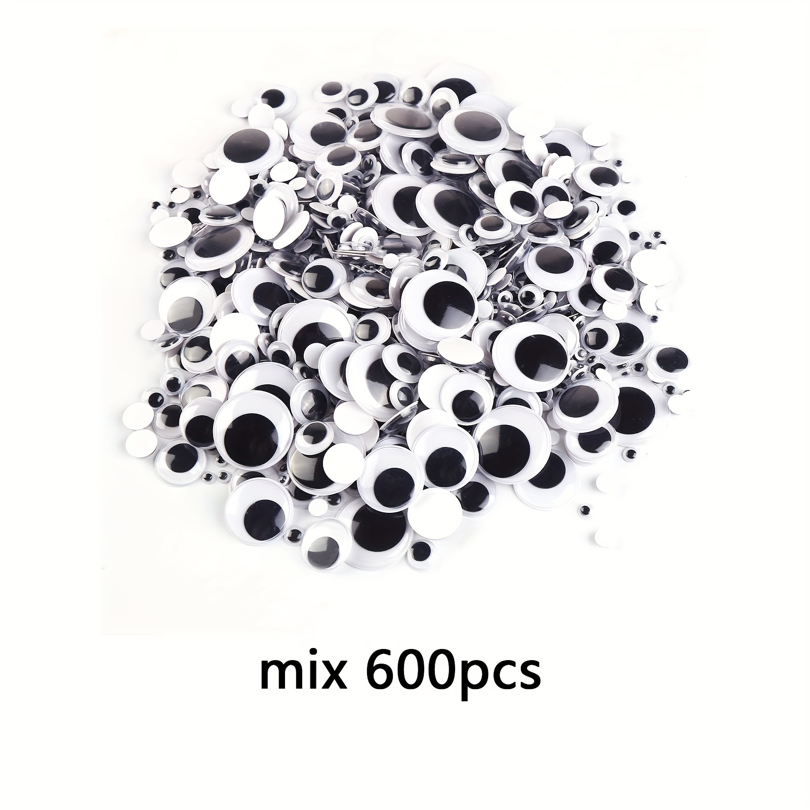 Image of 600pcs/set Universal 4/5/6/7/8/10/12mm Total Mixed Googly Eyes Diy Scrapbooking For Bear Stuffed Doll Parts