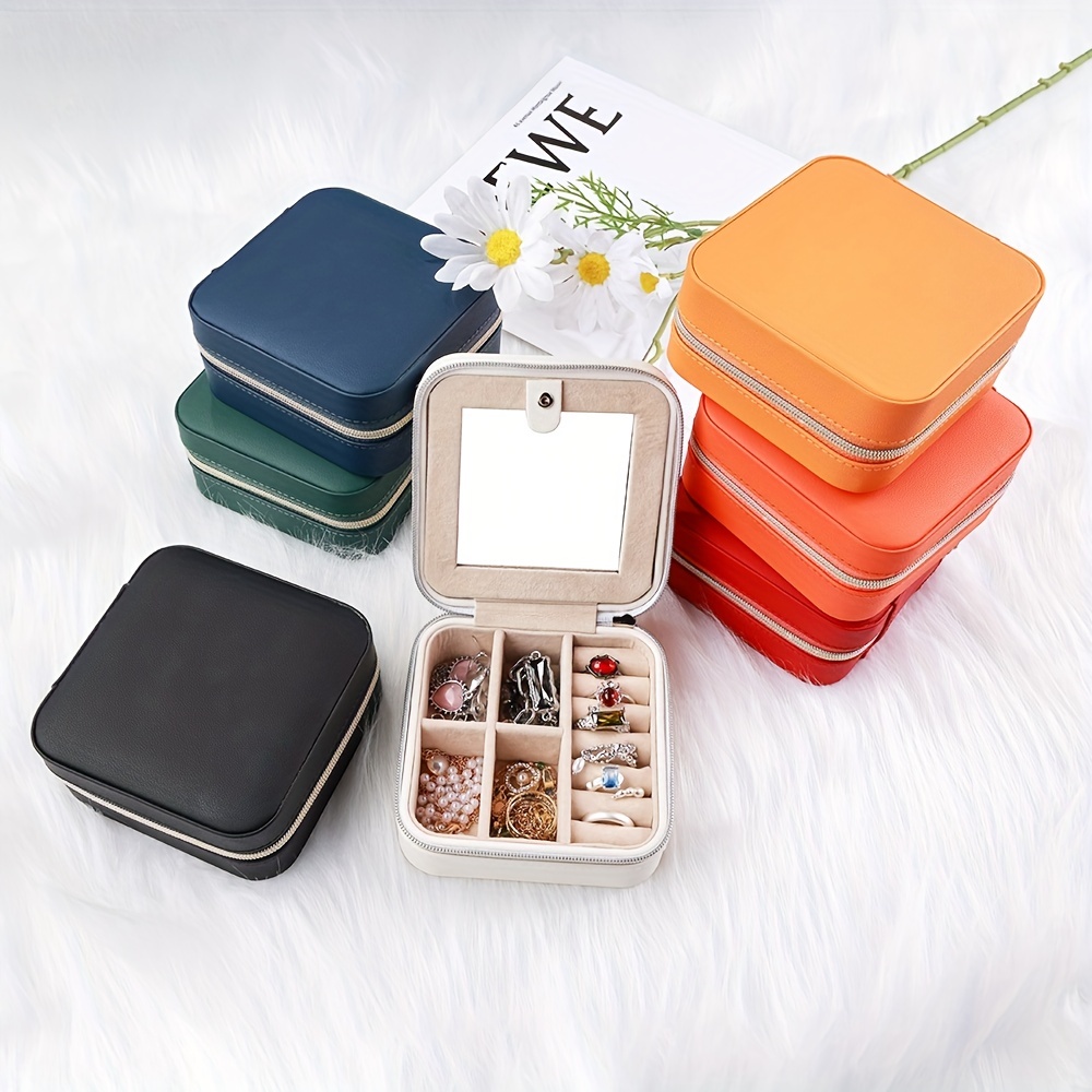 Small Organizer Box Portable Rings Jewelry Holder-Case Storage