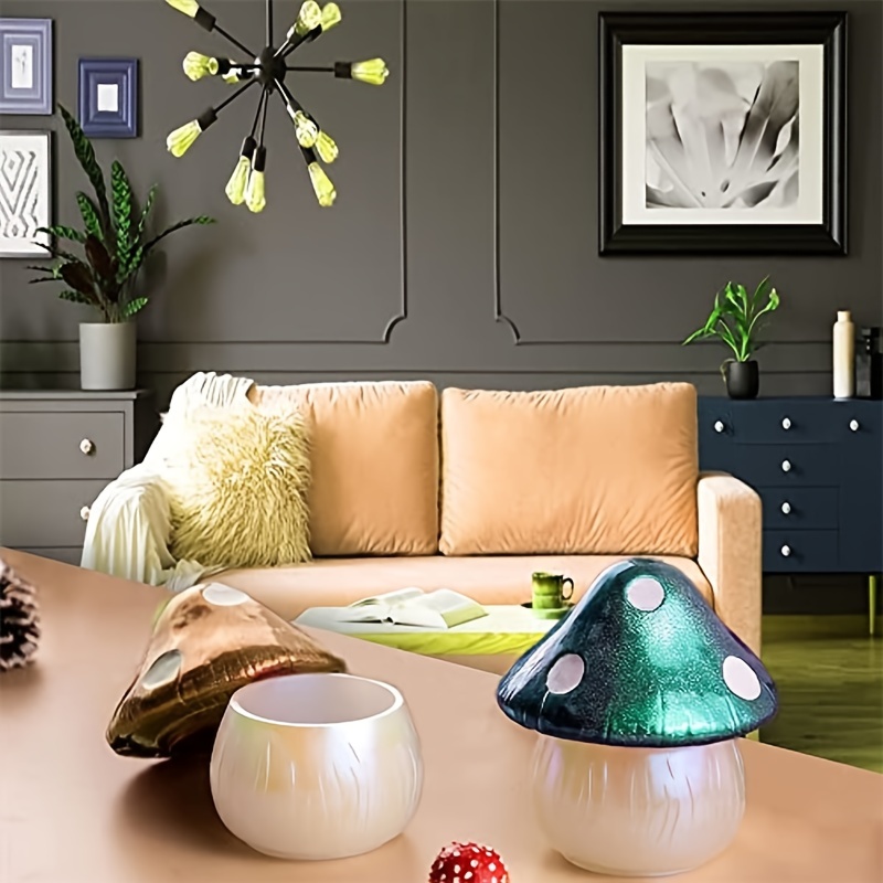 New Resin Mushroom Earring Holder Table Storage Ornaments - Temu