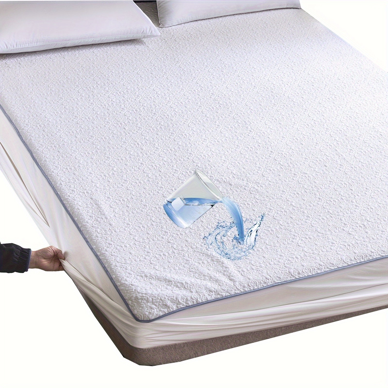 Esta funda de colchón impermeable es hipoalergénica y silenciosa