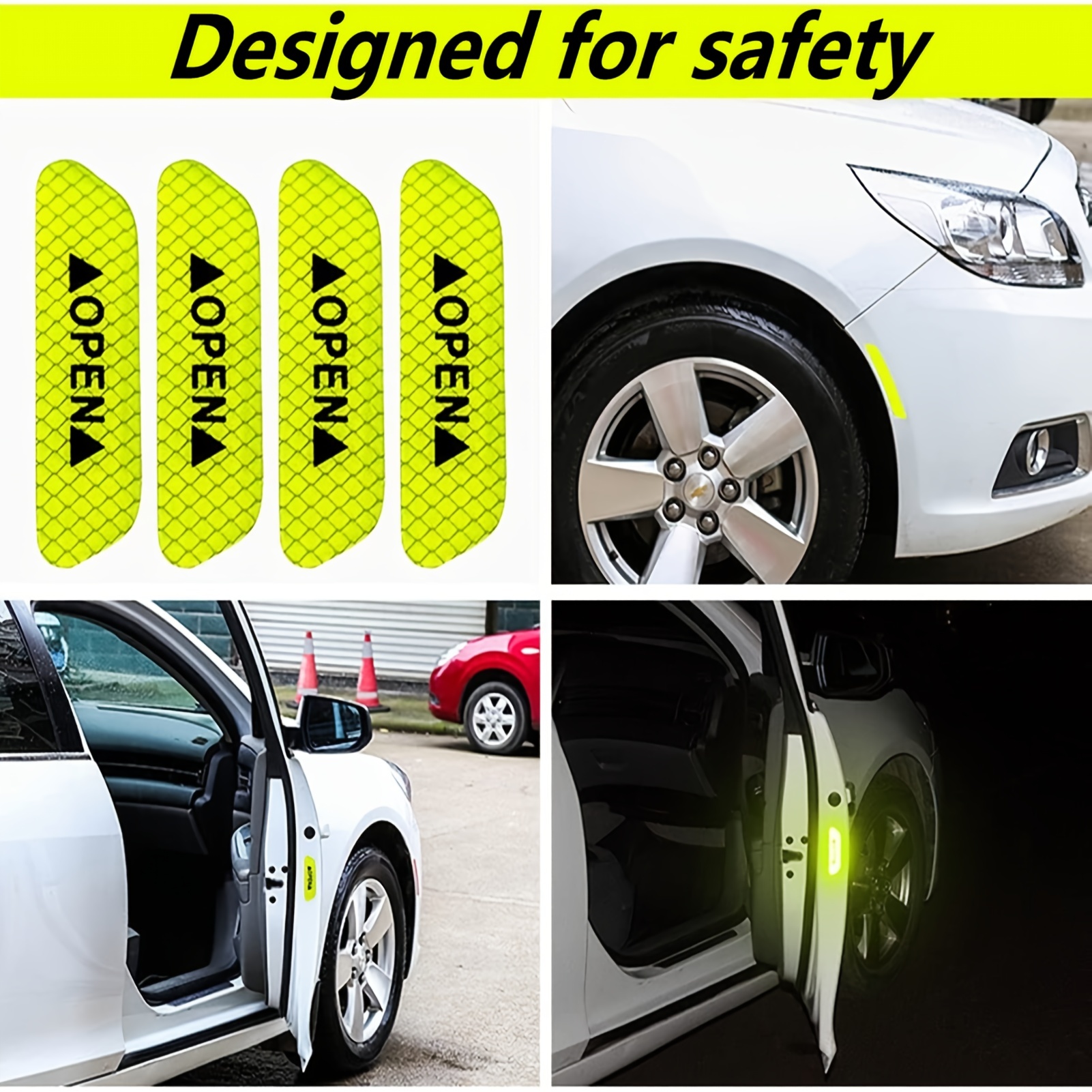 Car Reflective Stickers Night Visibility Warning Reflective Door Open Sign  Tape Adhesive - China Car Sticker, Reflective Stickers