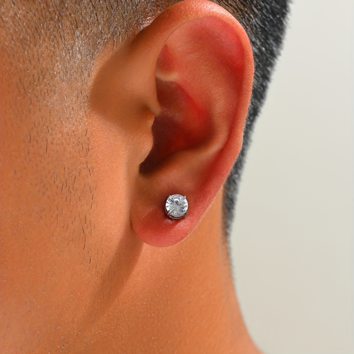 Zircon Non Pierced Ears Earrings Magnetic Earring Studs - Temu