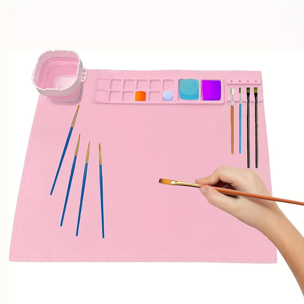 Silicone Painting Mat With Cup - Temu