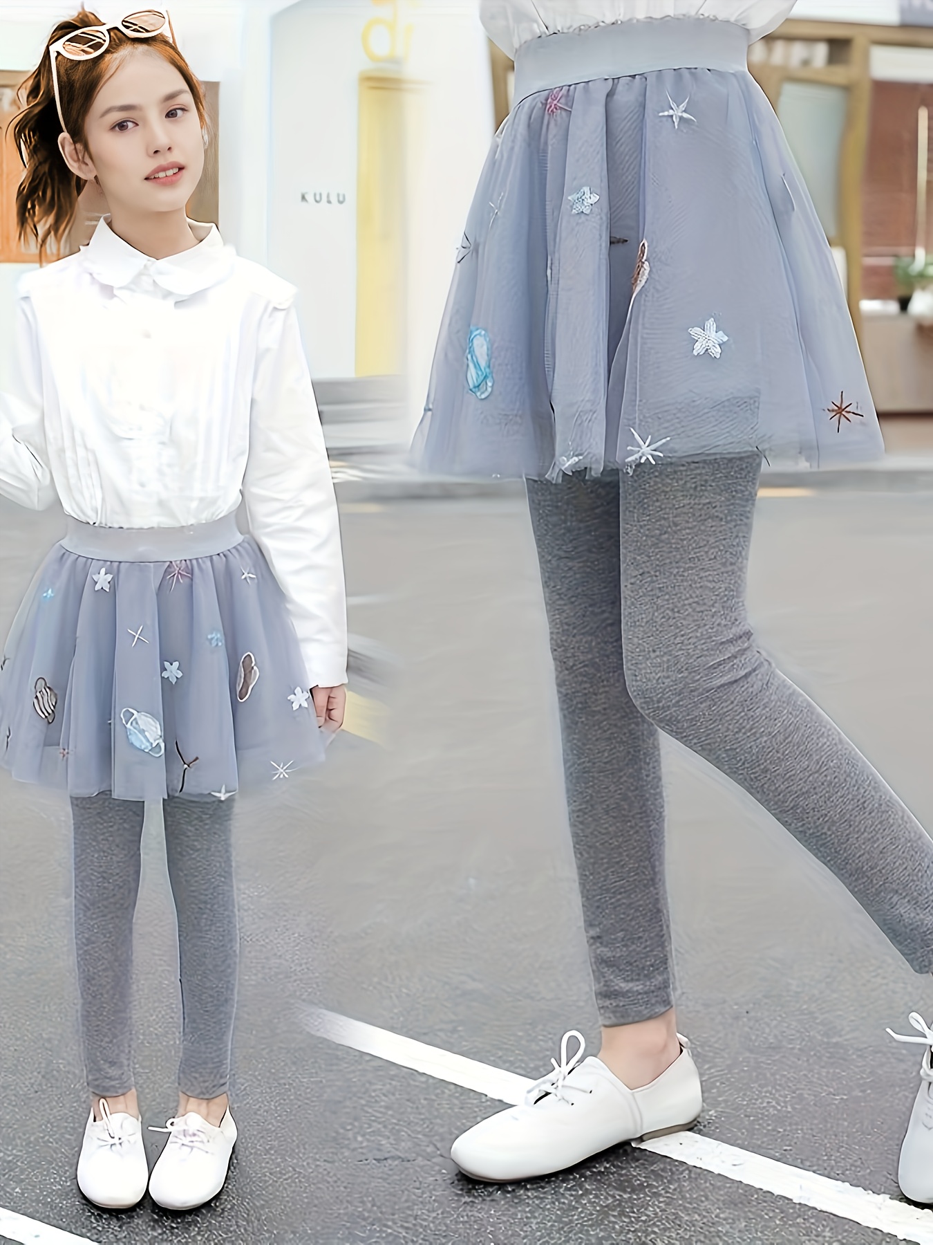 100% Cotton Versatile Lightweight Embroidery Tutu Leggings - Temu