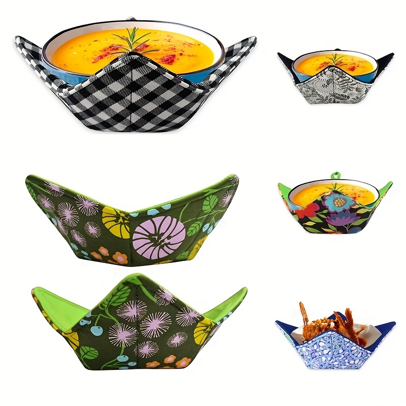MHTTEC Bowl Holders Small Bottom Bowl Cozies for Microwave Soup Bowl  Huggers for Hot Food Cotton Microwave Bowl Holders