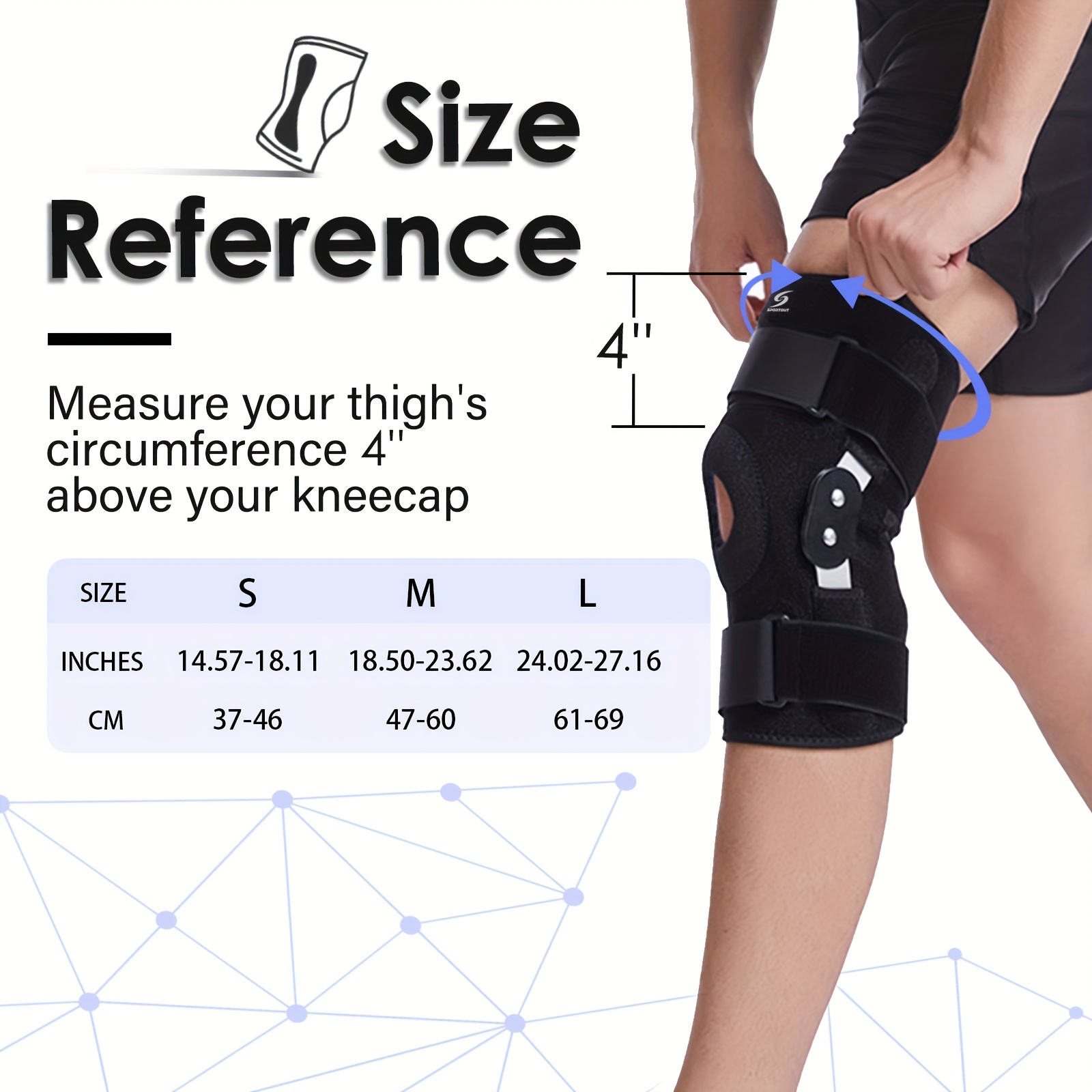 Hinged Knee Brace Adjustable Knee Immobilizer Side - Temu Belgium