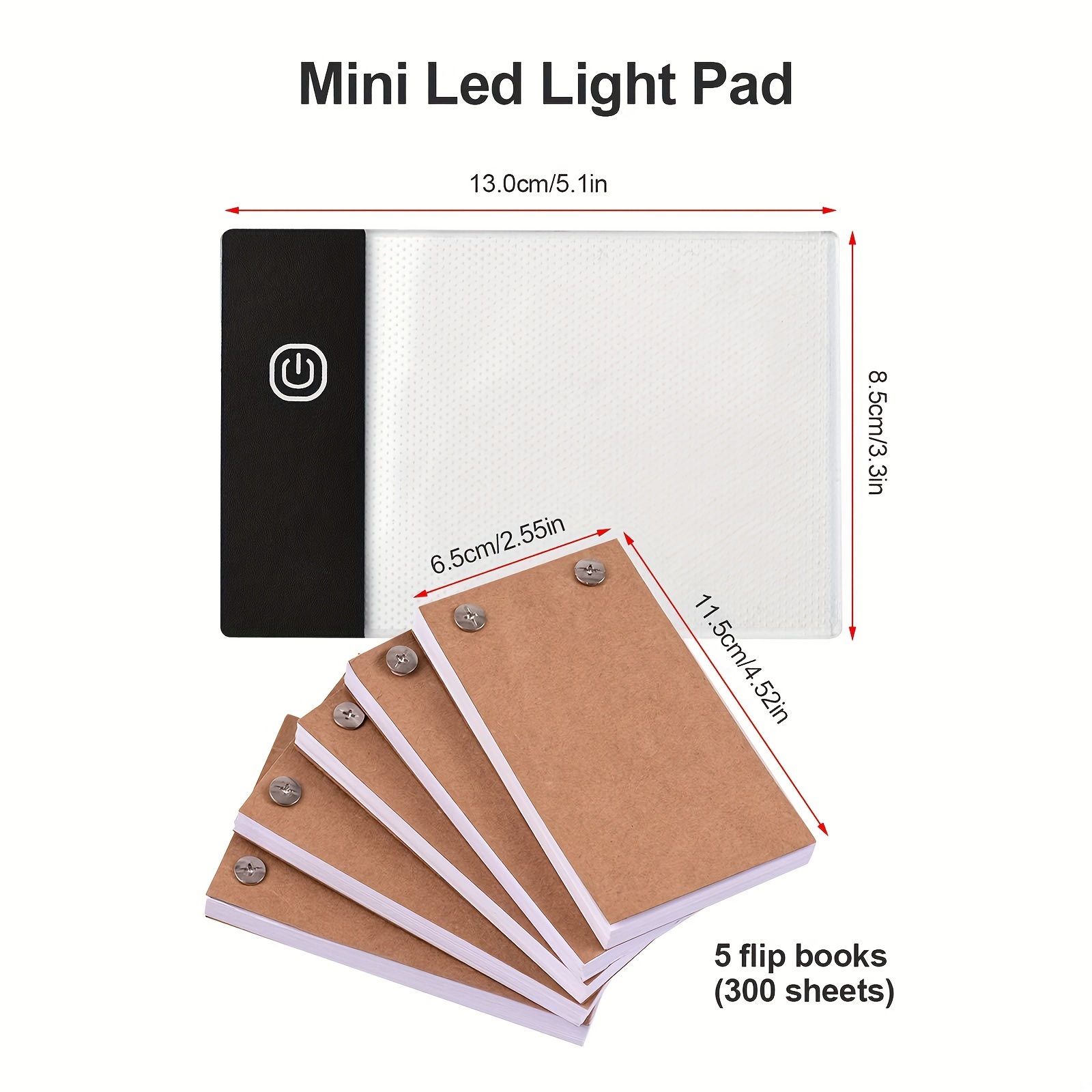 Flip Book Kit with Light Pad - A5 LED Light Board/Box & 320 Sheets Flipbook for Drawing | Tracing | Sketching, Flip Books Paper with Holes & Binding