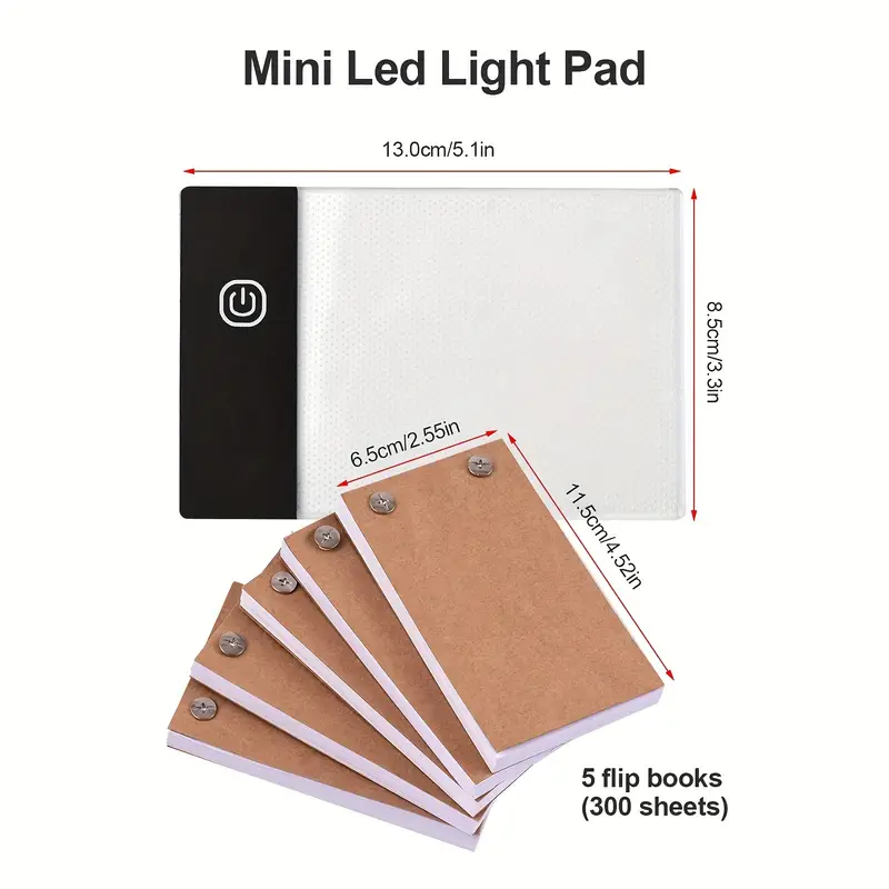 Flip Book Kit - LED Lightbox For Drawing And Tracing & 240 Sheets Animation  Paper For Flip Books A5 Flipbook Kit: Led Light Box/Light Tablet For Traci