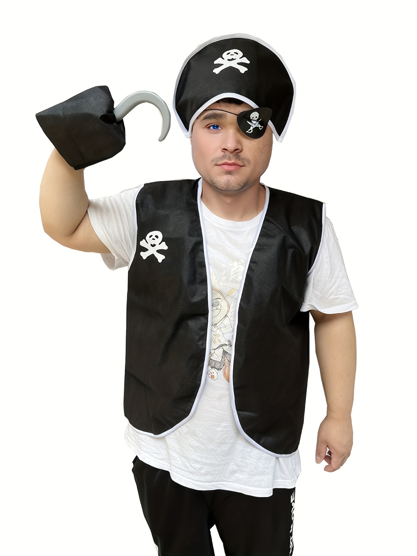 Disfraz de pirata para mujer, juego de 5 piezas con sombrero, camisa  superior, chaleco, pantalones, cubierta para botas, disfraz de pirata de