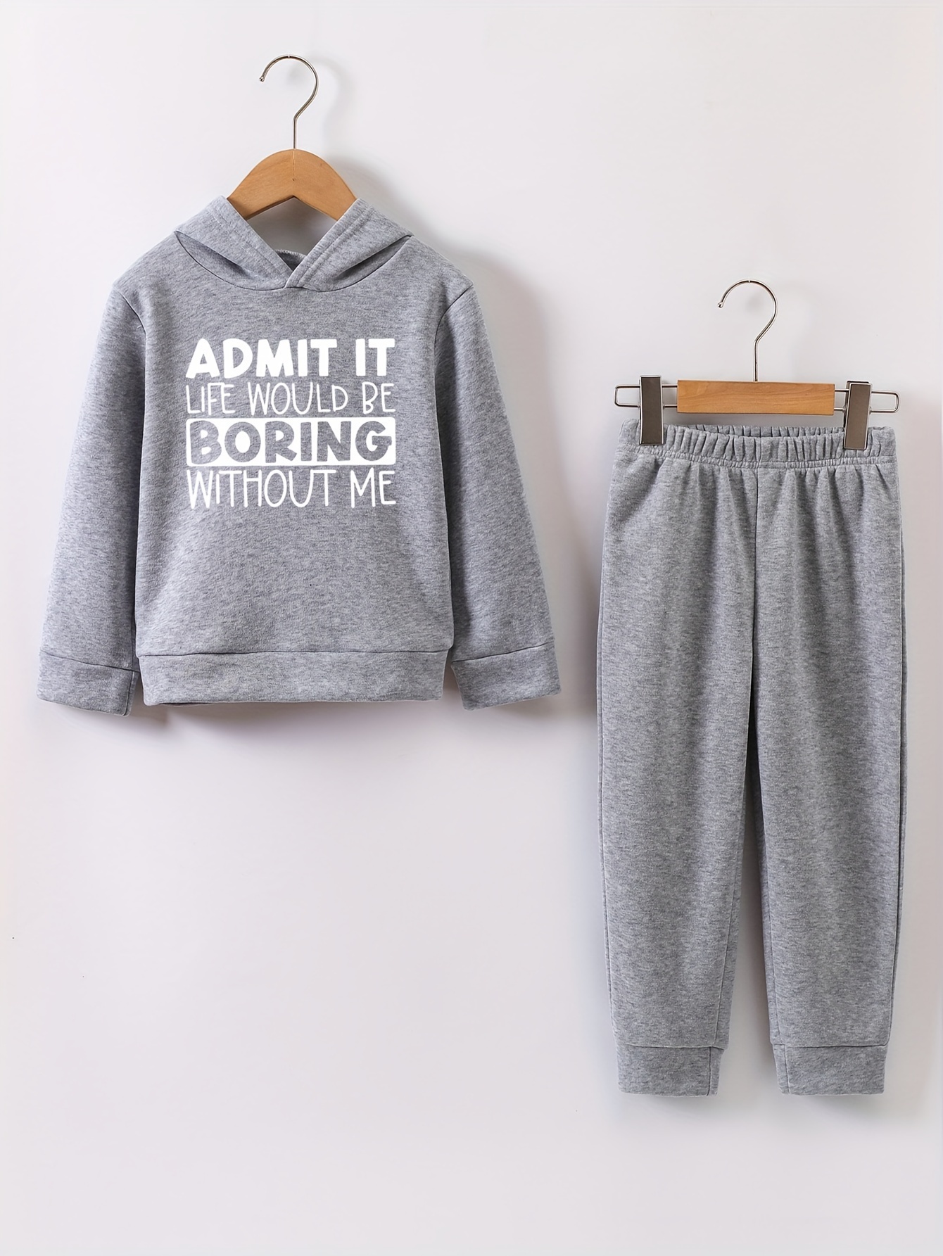 Girls Admit Life Would Boring Without Print Pullover + Pants - Temu Morocco