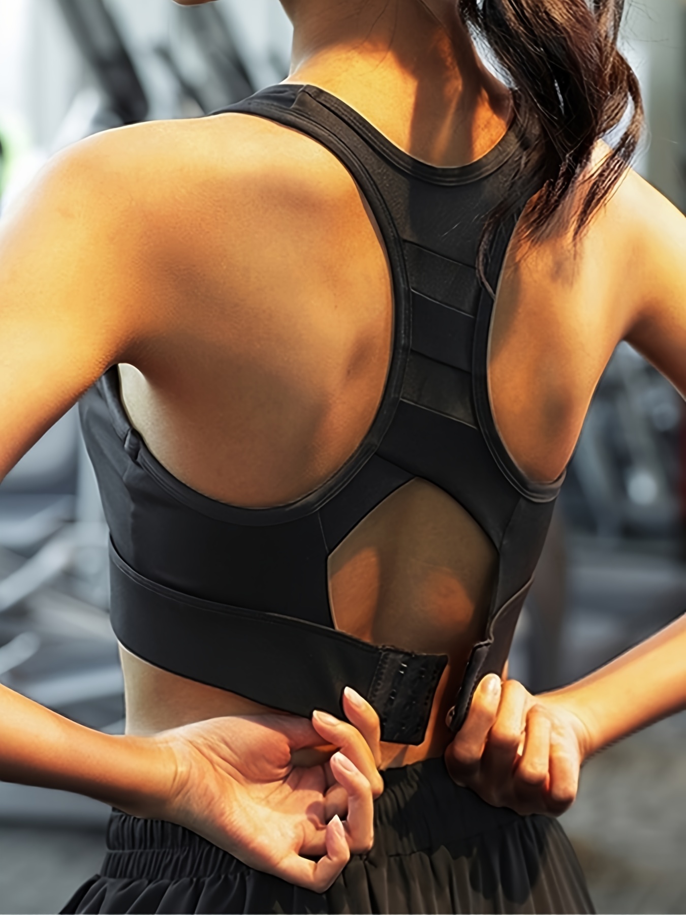 Spencer Women's Seamless Sports Bra High Impact Sleeveless Padded Yoga Bra  Workout Crop Tank Tops (L/XL, Black)