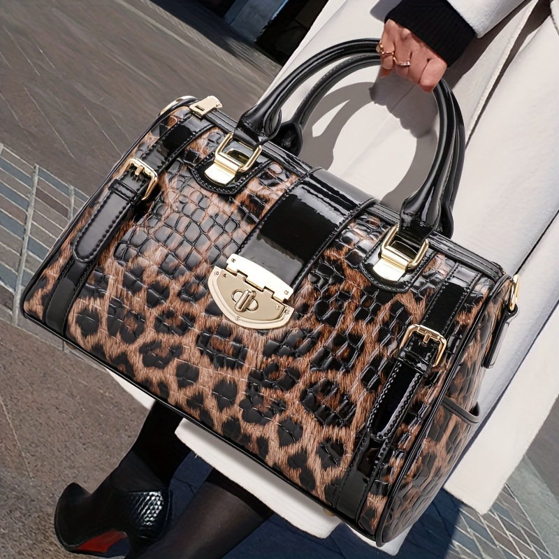 Leopard deals satchel purse