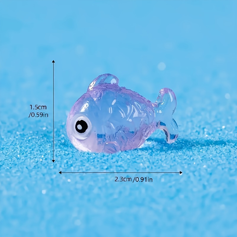 Miniature Resin Multi color Luminous Fish Decorations Mini - Temu