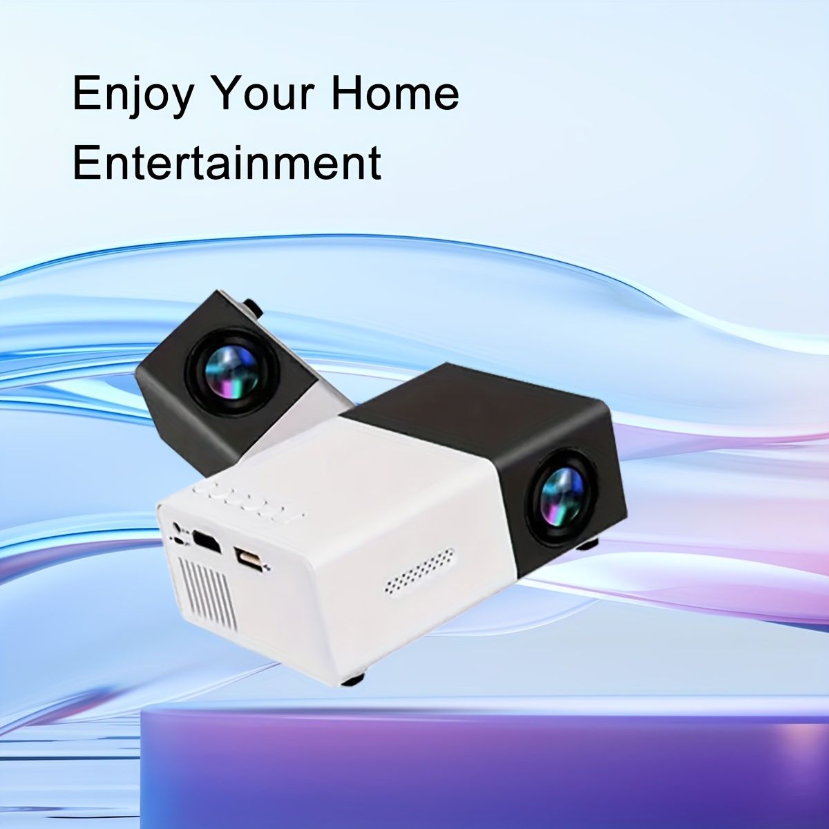 Acheter Mini projecteur Portable HD 1080P, cinéma maison, vidéo multimédia,  2 écrans LCD, prise en charge HDMI /USB /carte SD/ordinateurs portables