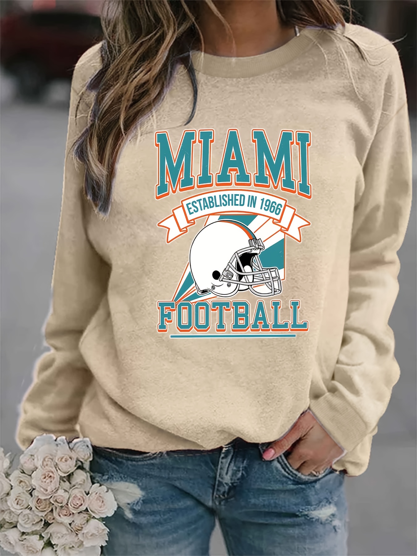 Vintage Miami Football Crewneck Sweatshirt Miami Football 