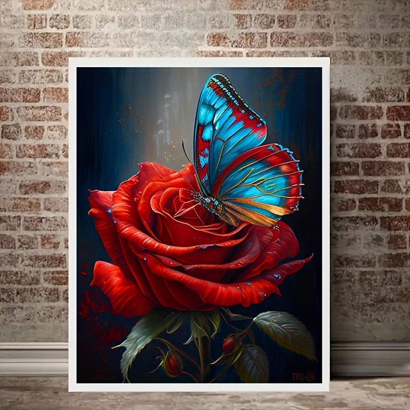 5d Diy Artificial Diamond Painting Rose Diamond - Temu