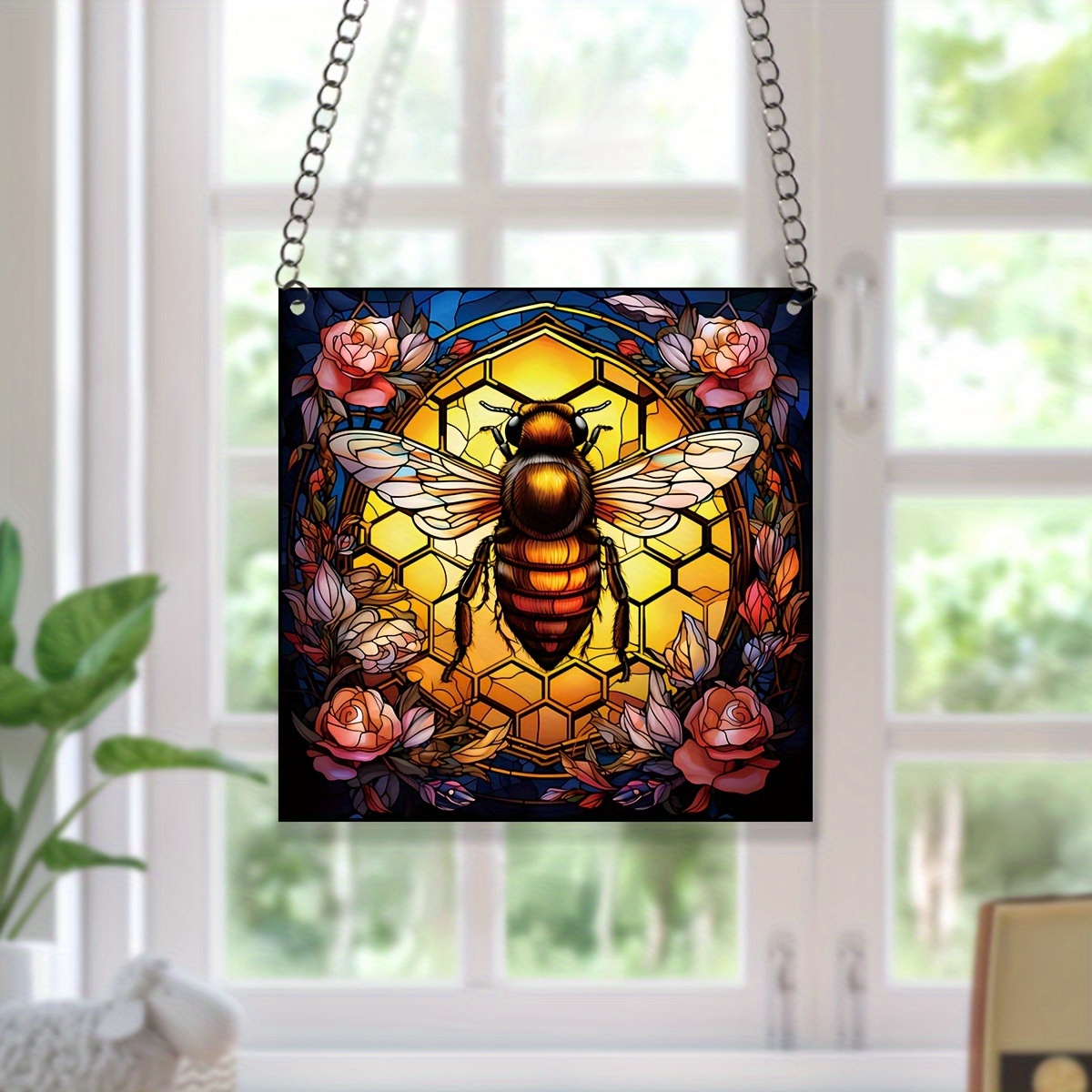 Bee Honeybee Vintage Bee Acrylic Window Decor/ Car Ornament