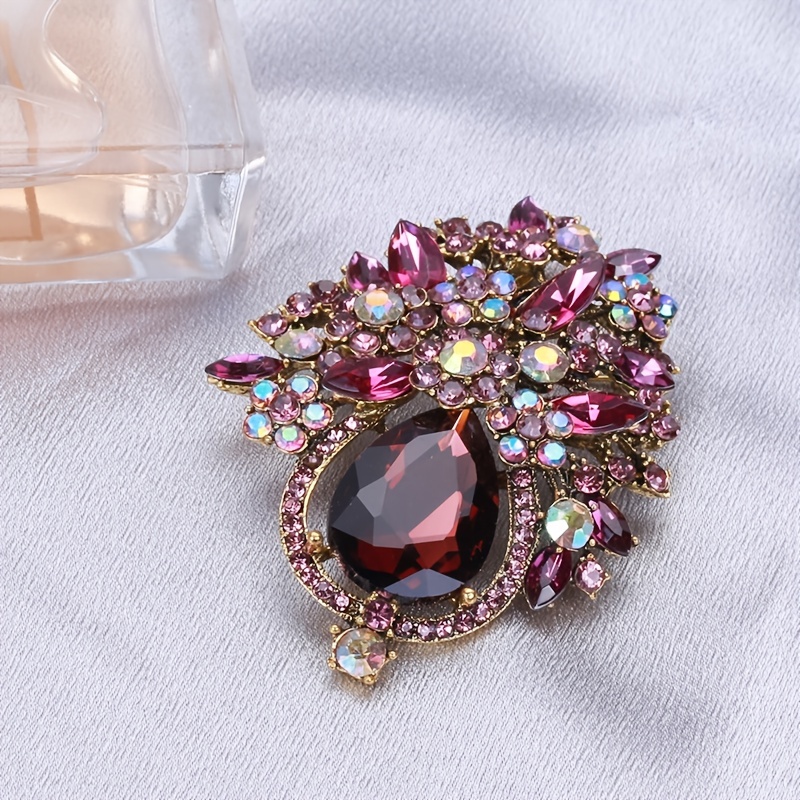 Large Crystal Water Drop Shape Brooches For - Temu