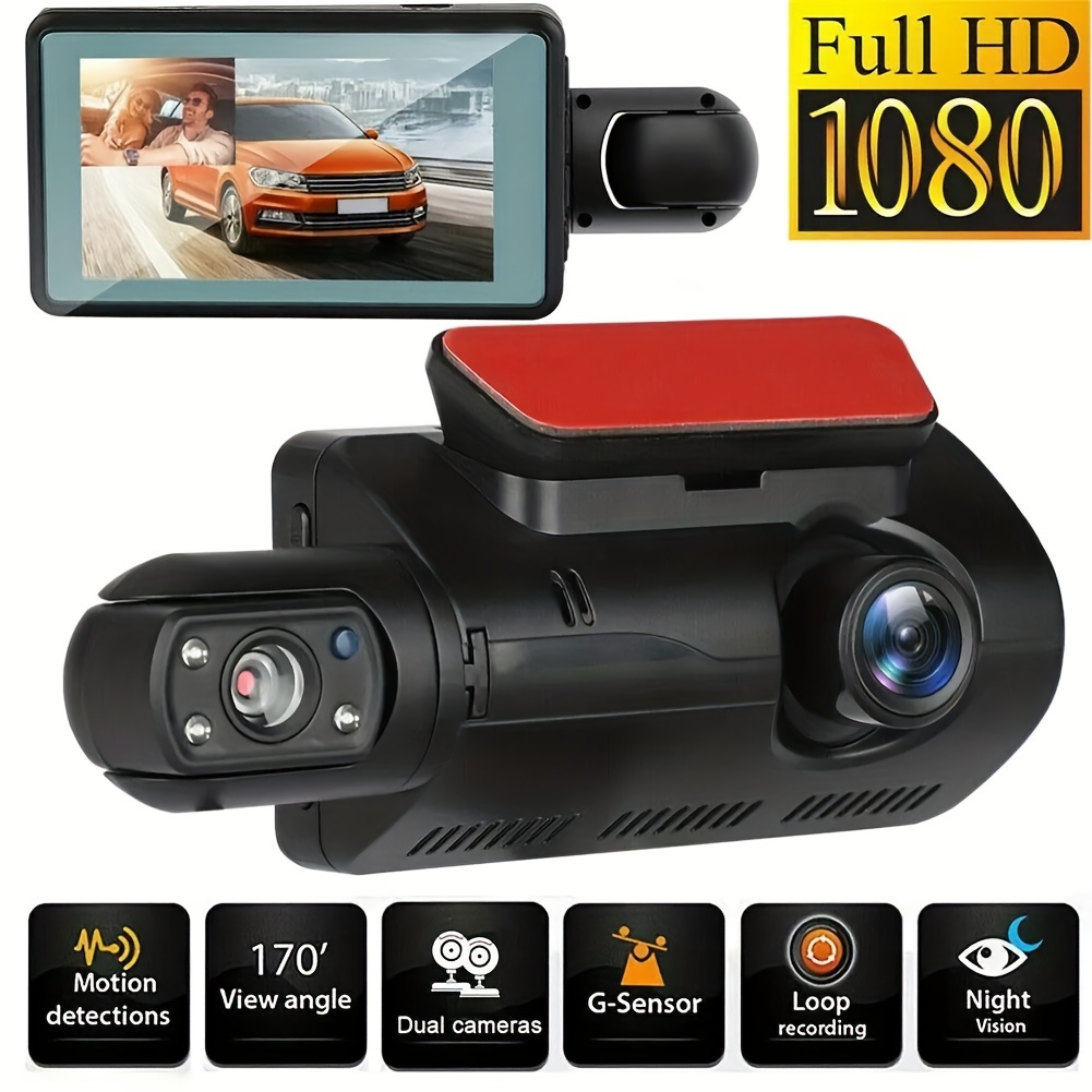 Dual Lens Dash Cam For Cars Black Box Hd 1080p Car Video - Temu