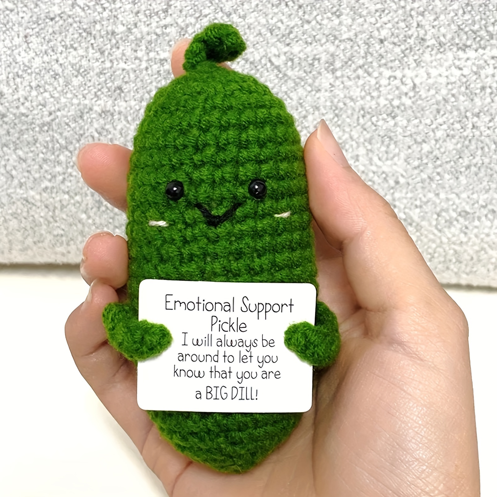 

1set Handmade Emotional Support Pickled Cucumber Gift, Handmade Crochet Emotional Support Pickles, Cute Crochet Pickled Cucumber Knitting Doll, Christmas Pickle Ornament Gift