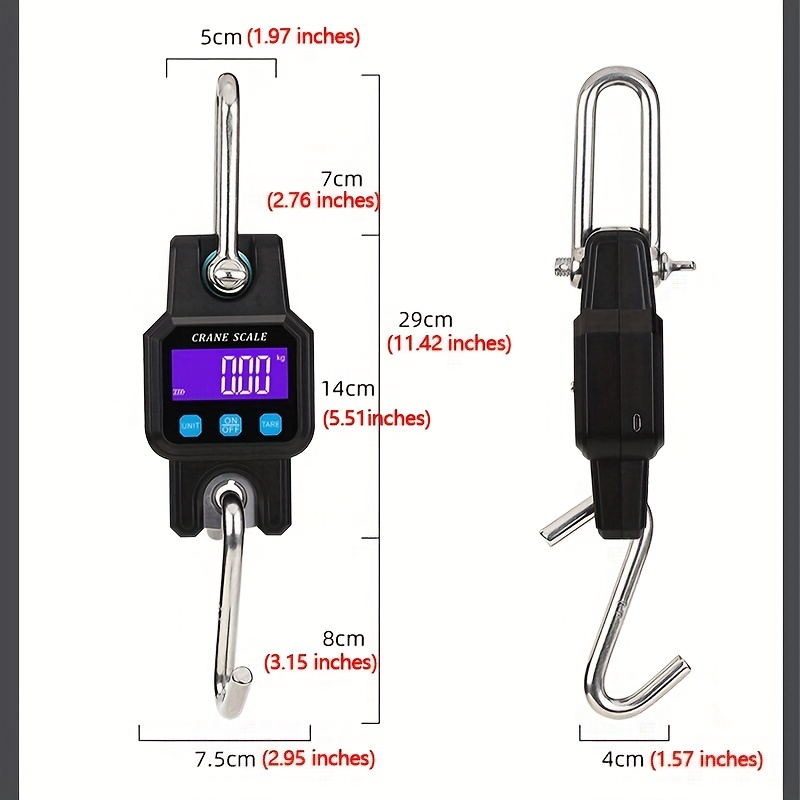 200kg 50g Mini Crane Scale Portable Digital Weight Scale Heavy Duty Hanging  Hook Scales Stainless Steel Industrial Hanging Scale