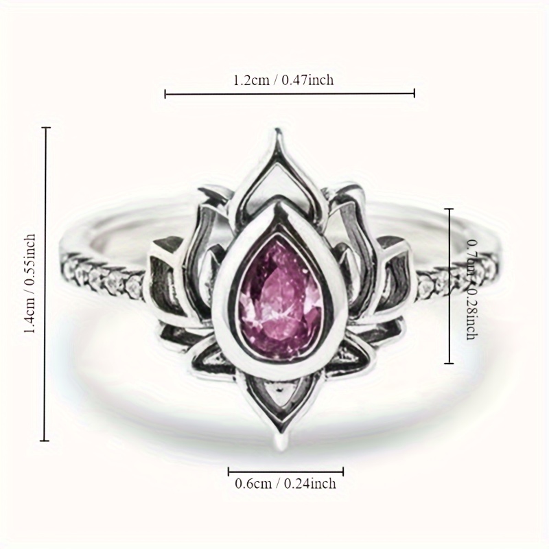 Boho Style Silver Plated Lotus Shape Promise Ring