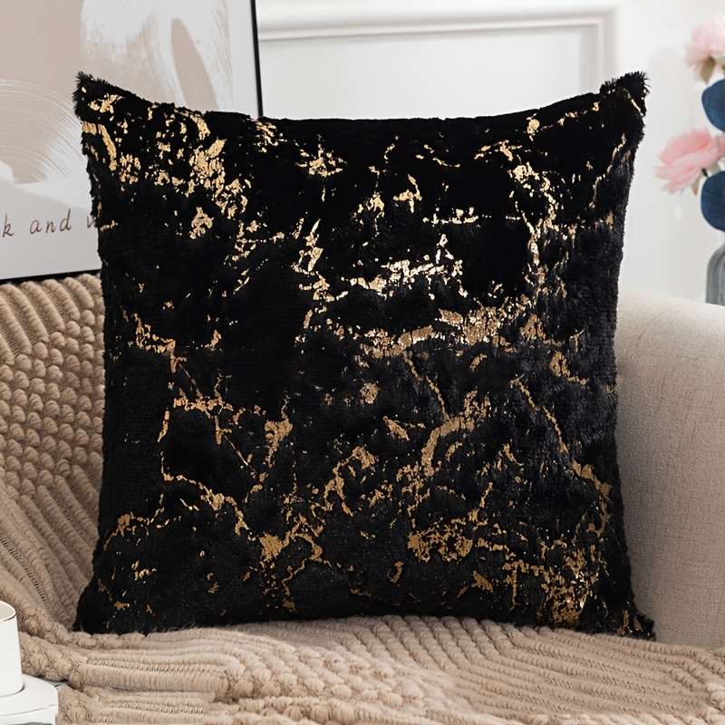 Gold fur online cushions