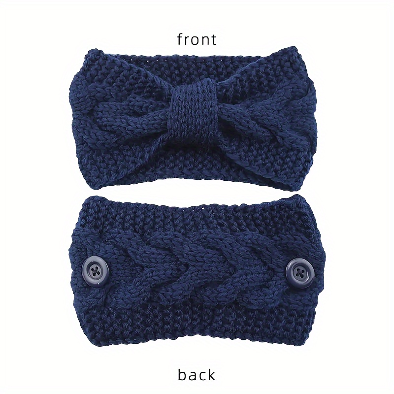 Bandeau À Nœud Tricoté Pour Femmes, 3 Pièces, Bandeau Chaud Torsadé Avec  Bouton Pour Temps Froid, Accessoires Pour Cheveux, Bandeau D'hiver, Mode  en ligne