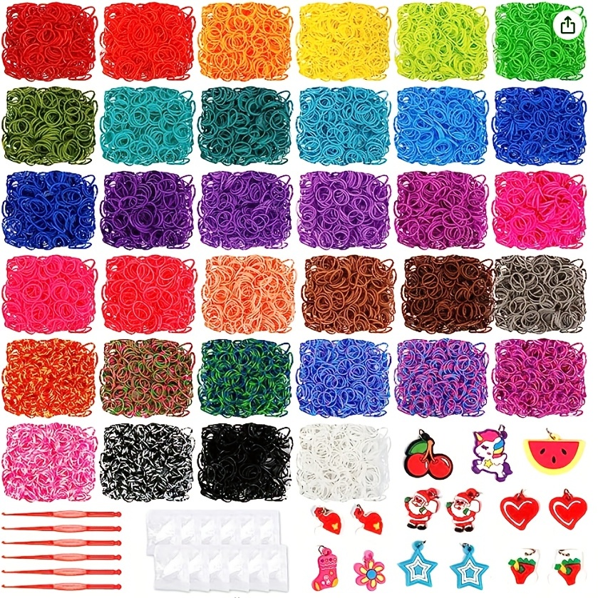 Loom Bands Refill, Looming Bands, Loom Rubber Band Refill Kit, 4500+  Colorful Rubber Bands Set, Friendship Bracelet Making Kit, Weaving DIY  Craft Birt