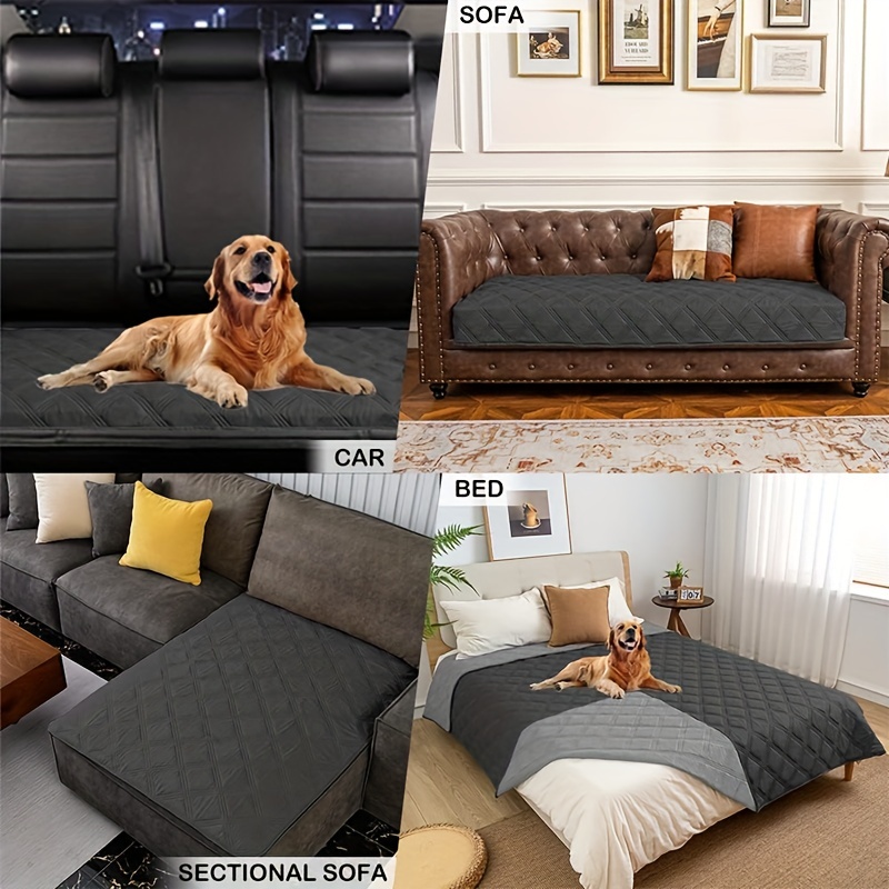 U-NICE HOME Reversible Sofa Cover Couch Cover for Dogs with Elastic Straps  Water