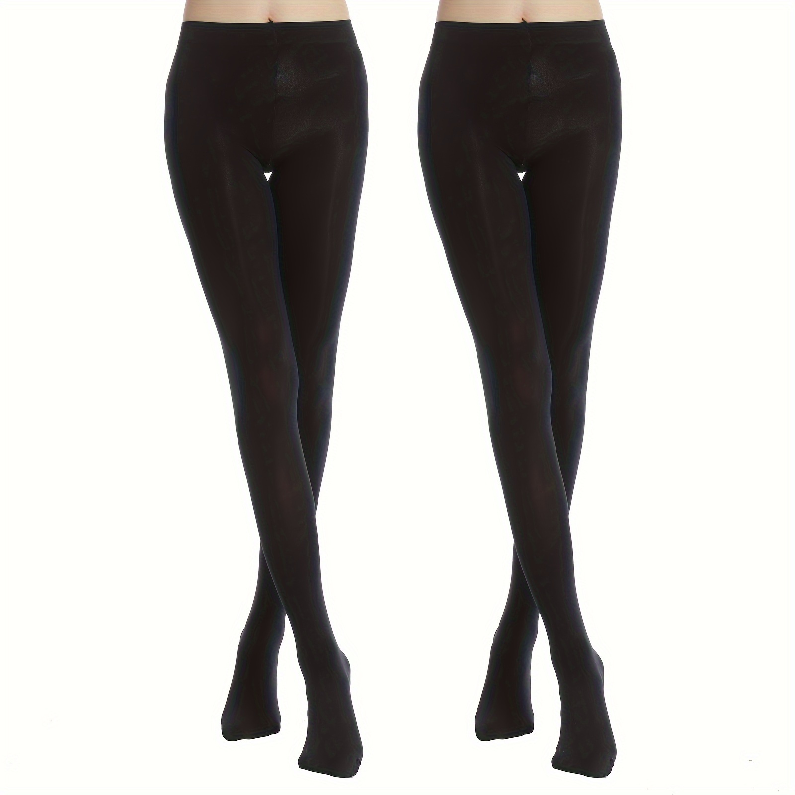 Opaque Slim Tights High Waist Elastic Footed Pantyhose - Temu